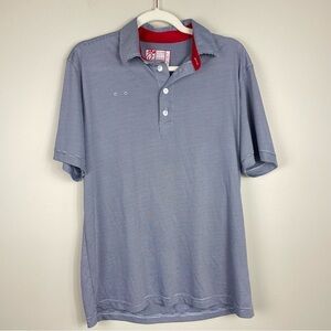 Chick-Fil-A Short Sleeve Collared Blue White Striped Top Mens Medium